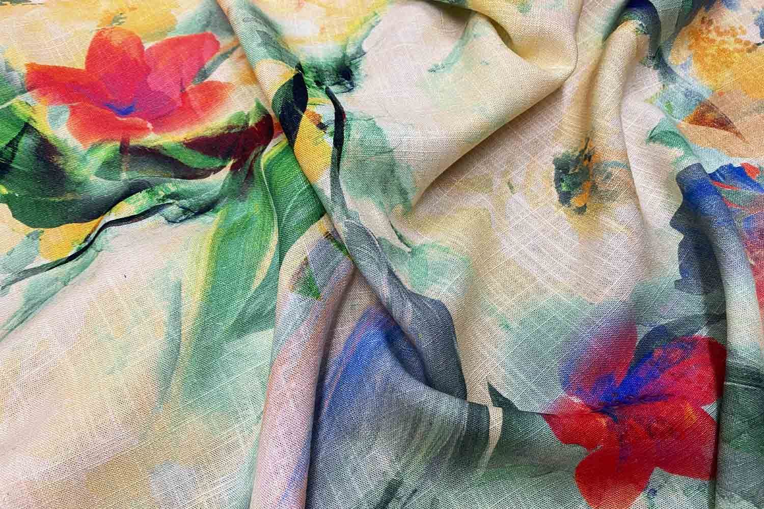 Viscose Leinen Blumen